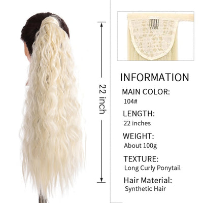 Xnaira Long Syntheti Straigight Wrap Around  Ponytail Fake Hair Pony Tail For Women Clip In Hair Extension High Temperture Fiber