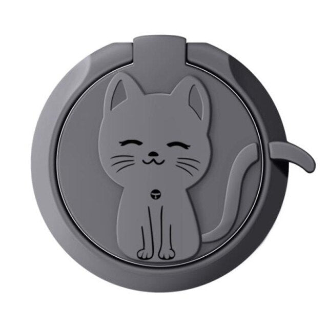 Circle Cat Liquid Feel Mobile Finger Ring Phone Stand Holder Car Bracket Phone Holder Stand Suporte Celular For iPhone All Phone