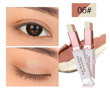 Double Color Glitter Eye shadow Stick Matte Eyeshadow Makeup Waterproof Bicolor Shimmer Cosmetics Beauty Makeup Tool