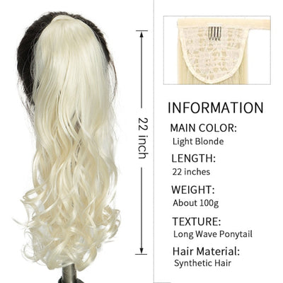 Xnaira Long Syntheti Straigight Wrap Around  Ponytail Fake Hair Pony Tail For Women Clip In Hair Extension High Temperture Fiber