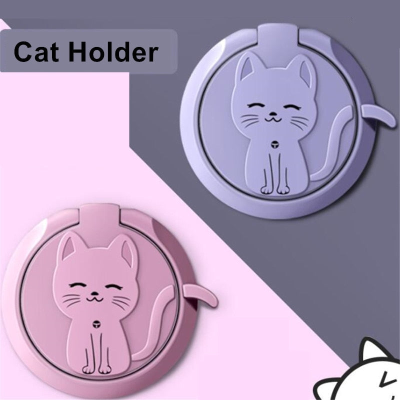 Circle Cat Liquid Feel Mobile Finger Ring Phone Stand Holder Car Bracket Phone Holder Stand Suporte Celular For iPhone All Phone