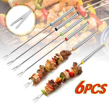 BBQ Fork Reusable Barbecue Skewers Stick Cooking Tools