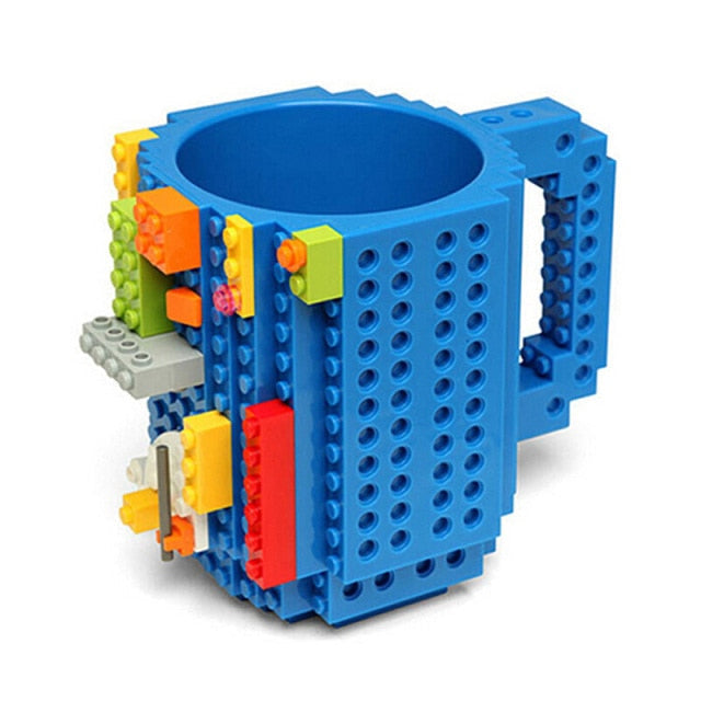 【Build-On Brick Mug!!】350ML Creative Mug Cups Milk Mug Cup for Milk Coffee Water Build-On Brick Type Water Holder Building Blocks Design Birthday Gift