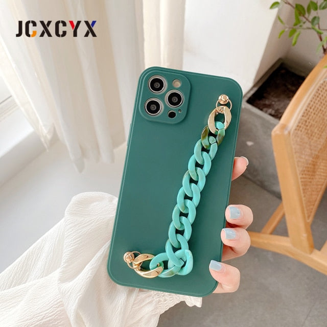 Korea luxury marble bracelet wrist chain soft phone case for iphone 13 12 Pro Max MiNi 11 Pro Max XR X XS Max 7 8 plus 6S SE 20