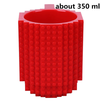 【Build-On Brick Mug!!】350ML Creative Mug Cups Milk Mug Cup for Milk Coffee Water Build-On Brick Type Water Holder Building Blocks Design Birthday Gift