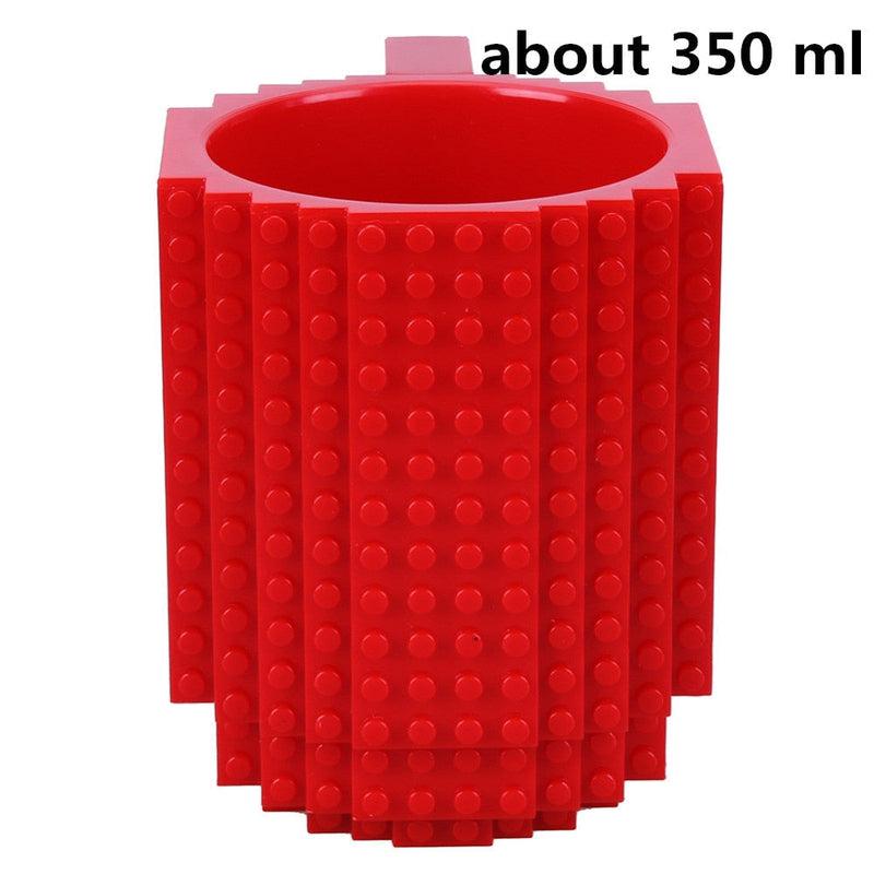 【Build-On Brick Mug!!】350ML Creative Mug Cups Milk Mug Cup for Milk Coffee Water Build-On Brick Type Water Holder Building Blocks Design Birthday Gift