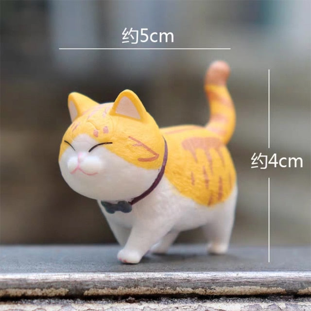 [mystery box!!!]mini kawaii bell cat Japan Anime lovely simulation animal Cat PVC action figure decoration toy collectible model kids toys gift