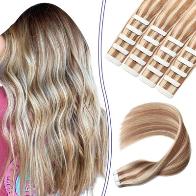 Ombre Balayage Tape In Human Hair Extensions 100% Real Remy Human Hair Extensions 50g 100g Per Package Seamless Tape on Hair