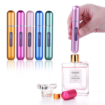 5ml 1PC Small Portable Mini Refillable Perfume Bottle Aluminum Atomizer Travel Refill Perfume Spray Bottle Cosmetic Container