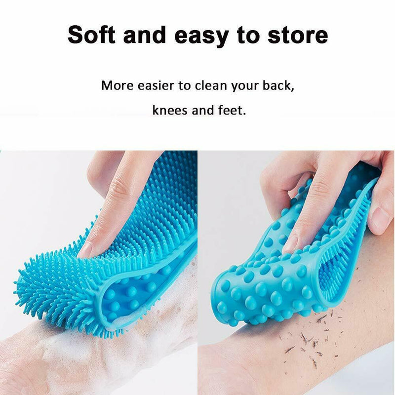 Silicone Bath Body Brush Bath Towels Exfoliating Back Scrubber Massage Shower