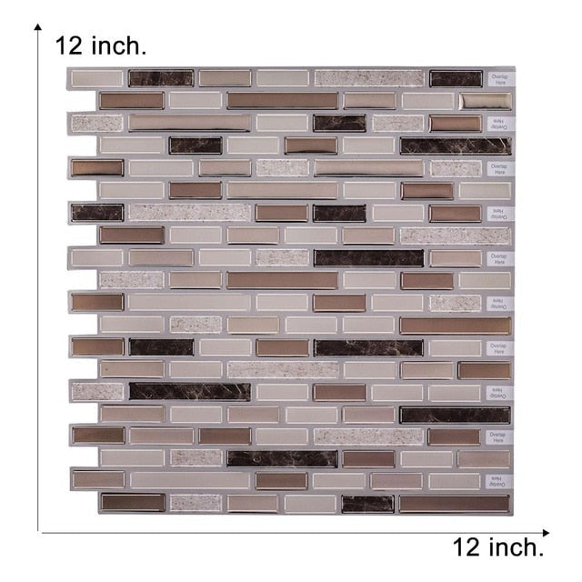 Big Size Self adhesive Waterproof Heatproof Vinyl Wallpaper 3D Peel and Stick Mosaic Tiles