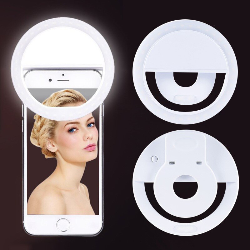 Mini Mobile Phone LED Selfie Light Anchor Beauty Lens Live Rechargeable Broadcast Artifact Round Ring Mobile Phone Fill Light