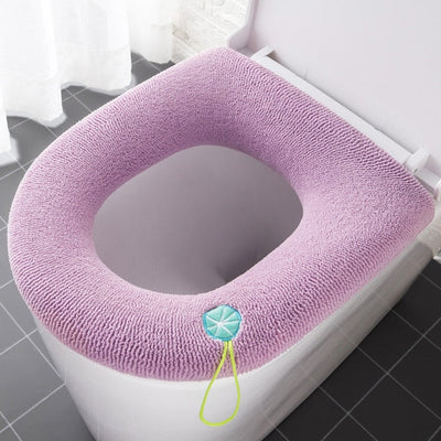 Winter Warm Toilet Seat Cover Closestool Mat Washable Soft O-shape Pad Bidet Cover