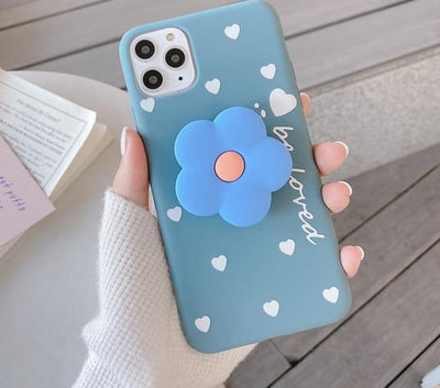 HOT 3D Lovely flower holder stand Soft phone case for iphone 12 Pro Max 12 MiNi 11 Pro Max X XS XR 6S 7 8 plus SE 2020 Cute cover