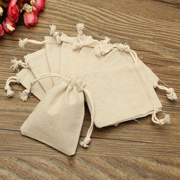 30Pcs Natural Linen Pouch Burlap Jute Sack Jewelry Pouch