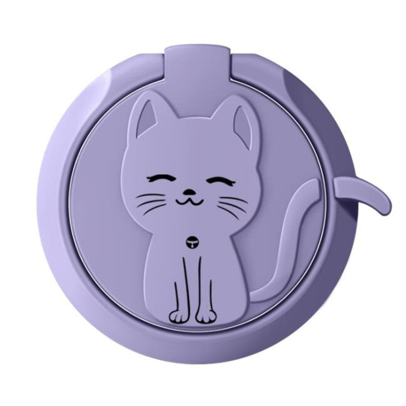 Circle Cat Liquid Feel Mobile Finger Ring Phone Stand Holder Car Bracket Phone Holder Stand Suporte Celular For iPhone All Phone