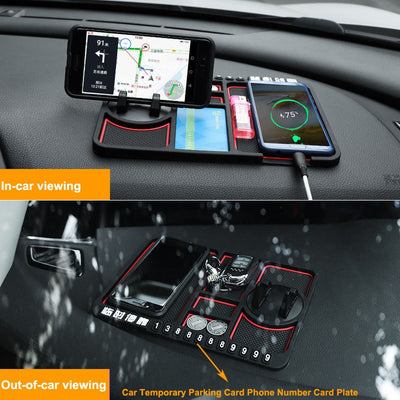 Non Slip Silicone Car Anti-Slip Mat Auto Phone Holder Sticky Anti Slide Dash Phone Mount Parking Number Card Car Pad Mat Gadget