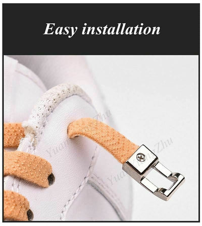 1Pair New Elastic Cross buckle ShoeLaces 1 Second Quick No Tie Shoe laces