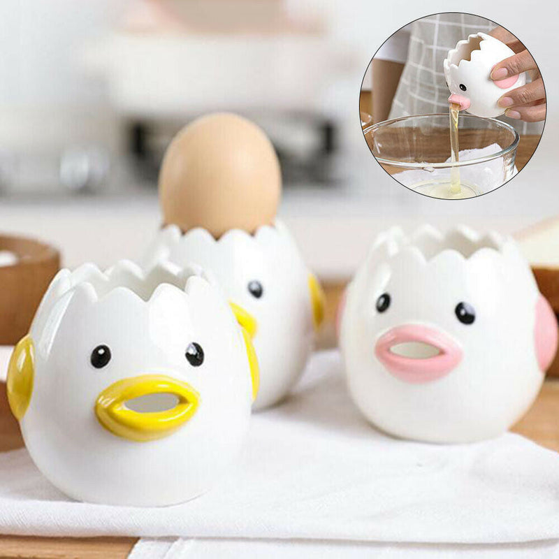 Lovely Egg White Separator Cartoon Chicken Ceramic Yolk Dividers Kitchen Tool