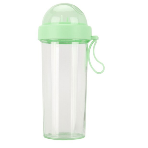 New 420/600ml Water Bottles Portable Dual Straw Separate Drink Water Beverage Bottle Couples Gift