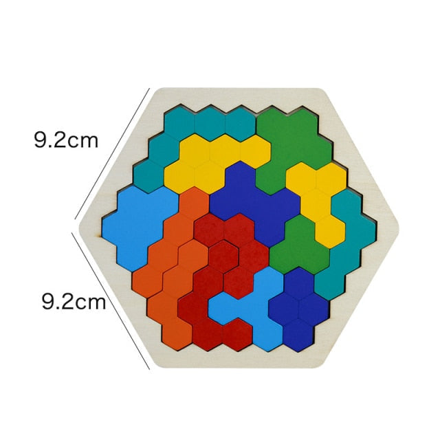 New High Quality Wooden Tangram Jigsaw Brain Tetris Game Puzzle Bloacks Preschool Children Play Training Educational Toys