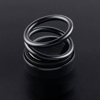 Solar Power Automatic Rotation Perfume Air Freshener Car Interior Decor Double Ring Magnetic Suspension Aromatherapy Diffuser