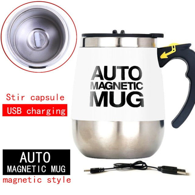 New Automatic Self Stirring Magnetic Mug Creative Stainless Steel Coffee Milk Mixing Cup Blender Lazy Smart Mixer Thermal Cup-z