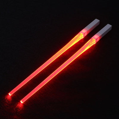 Creative 2pcs/Pal LED Lightsaber Chopsticks Light Up Durable Lightweight Kitchen Dinning Room Party Portable Food Safe Tableware