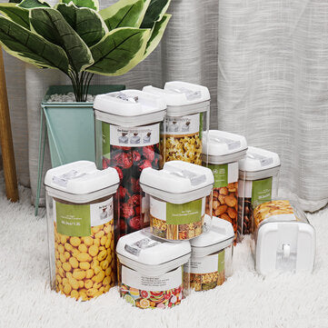 Airtight Food Storage Containers Square Nine-piece Easy-to-buckle Cans