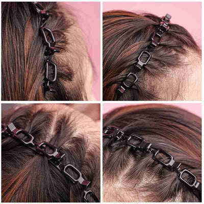 New Double Bangs Hairstyle Hairpin Headband for Women Lady Hollow Braid Woven Bangs Clip HairBand Wedding Bride Hair accessories