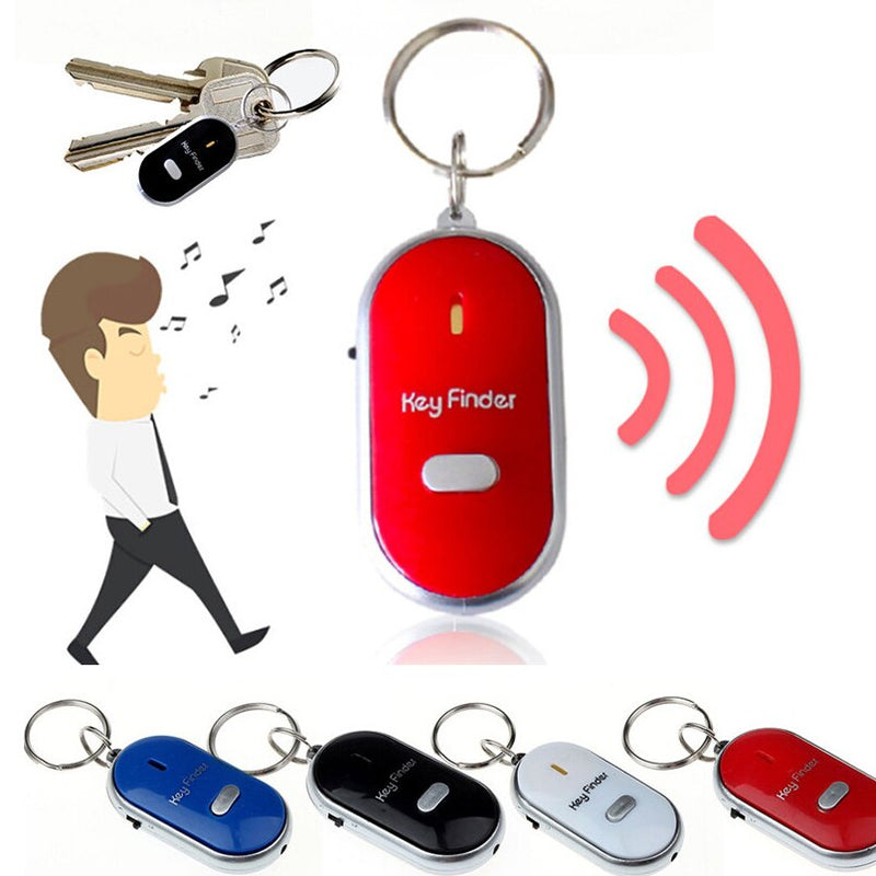 LED Light Torch Remote Sound Control Lost Key Fob Alarm Locator Keychain Whistle Finder Old Age Anti-lost Alarm