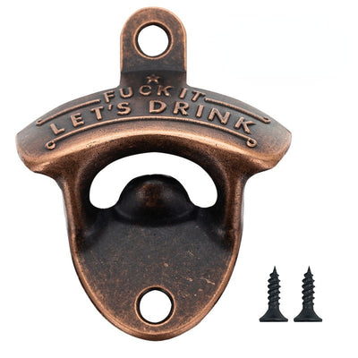 flash sale Creative Wall Corkscrew Antique Beer Bottle Opener Zinc Alloy Wall Corkscrew Wall-mounted Corkscrew Kitchen Gadgets Accessories