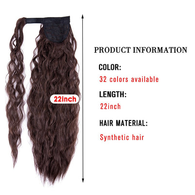 Leeons 20&#39;&#39; Synthetic Ponytail Hair pieces Heat Resistant Fiber Straight Ribbon Clip In Hair Extension 21 colors Brown Black