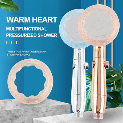 Bathroom Fauect Rainfall Shower Head 3-Function Massage Magical High Pressure Water Saving Spray Nozzle Skin Clean Accessories