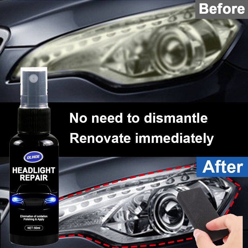 Car Headlight Polishing Agent Scratch Remover Repair Fluid Headlight Renewal Polish And Maintenance Liquid Kit Auto Accessories