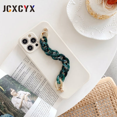 Korea luxury marble bracelet wrist chain soft phone case for iphone 13 12 Pro Max MiNi 11 Pro Max XR X XS Max 7 8 plus 6S SE 20