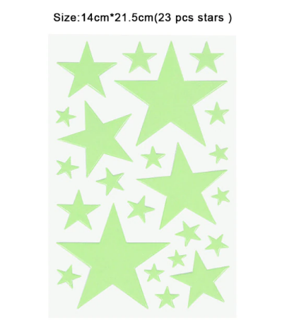 Luminous 3D Stars Dots Wall Sticker  Moon Decal Fluorescent  for Kids Room Bedroom Home Decoration