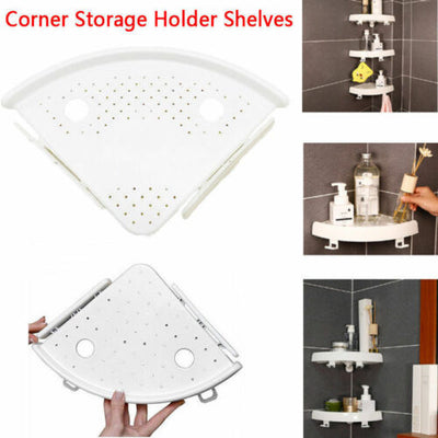 Bathroom Snap Up Corner Shelf Rack Triangle Grip Storage Wall Mount Holder New N