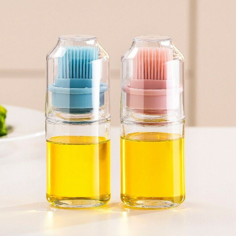 Portable Oil Bottle with Brush Silicone Barbecue Liquid Gadgets Kitchen