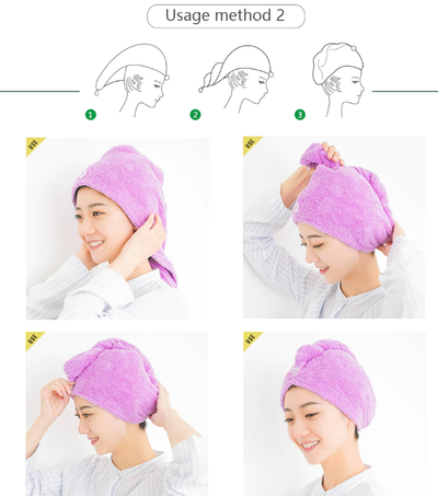 Girl's Hair Drying Hat Quick-dry Hair Towel Cap