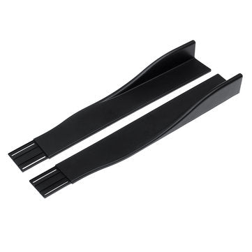 Car Side Skirt Extension Blades Matte Black Universal