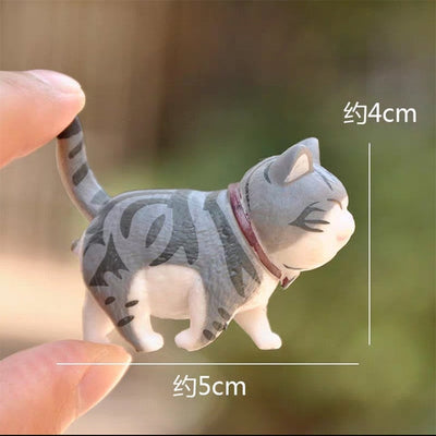 [mystery box!!!]mini kawaii bell cat Japan Anime lovely simulation animal Cat PVC action figure decoration toy collectible model kids toys gift