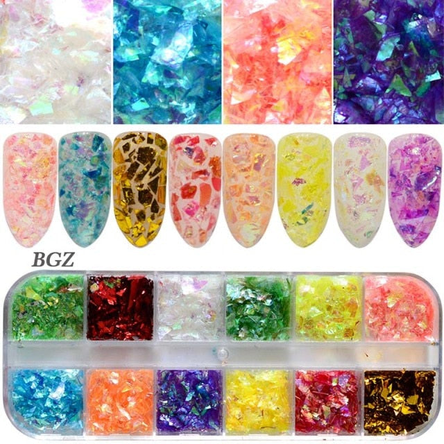 Luminous Nail Neon Glitter Sequin Butterfly Hexagon Fluorescent Green Flake Glow in the Dark Nail Art Manicure Decoration BE1861