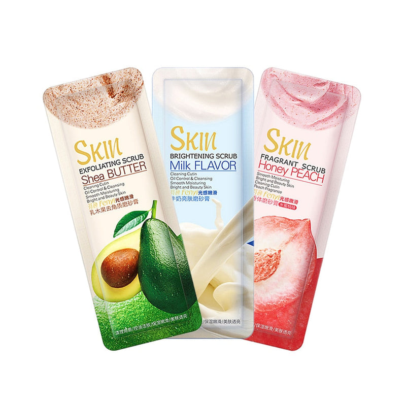 5PCS Body Dead Skin Remover Body scrub Cream Exfoliating Gel Whitening Moisturizing Rubbing Mud To Dead Skin Brighten Nourish Body Skin Care Bagged