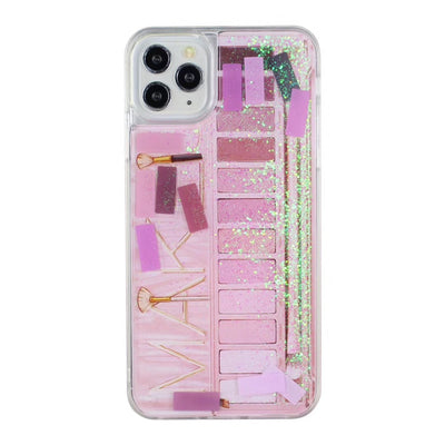 HOT SALE Makeup Eyeshadow Palette Liquid Phone Case for Iphone 11 Pro Max X Xr Xsmax 6s 7 8plus Glitter Quicksand Clear Tpu Case Cover 3D