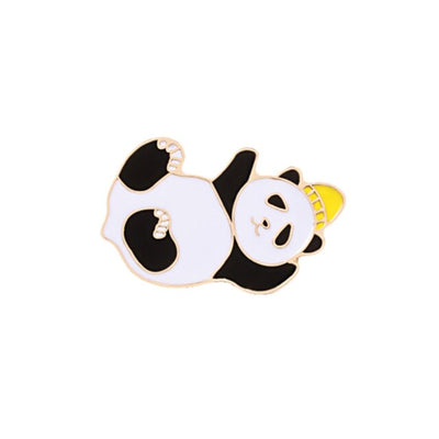 Cute Smile Panda Enamel Pin Cartoon Funny Animals Brooches Custom Badge Women Men Backpack Clothes Lapel Pins Jewelry For Kids