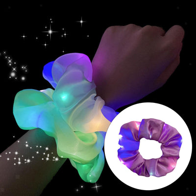 Illuminating Hair Scrunchies Silk Satin Elastic for