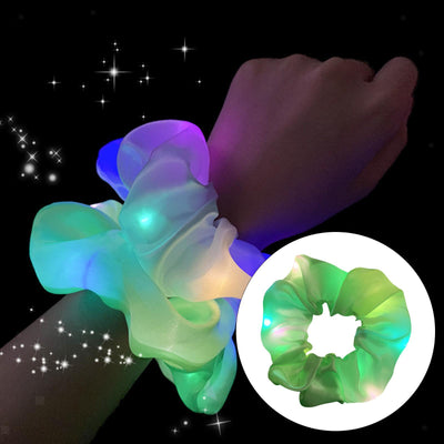 Illuminating Hair Scrunchies Silk Satin Elastic for