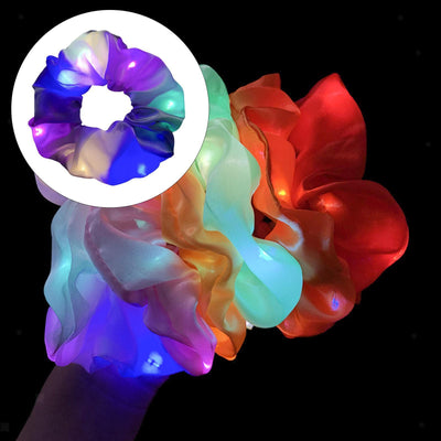 Illuminating Hair Scrunchies Silk Satin Elastic for