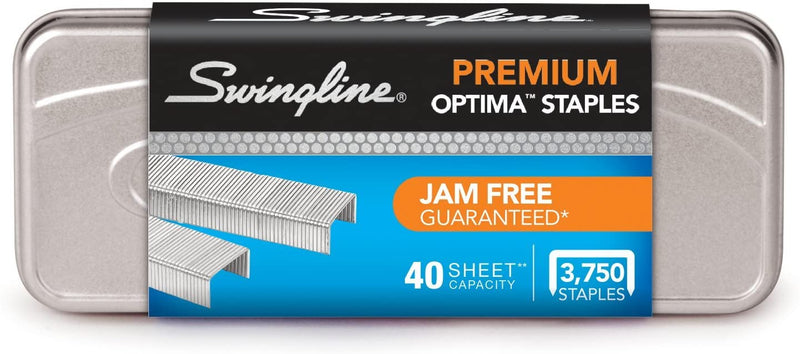 Swingline Staples, Optima, Premium, 1/4" Length, Jam Free, 210/Strip, 3750/Box, 1 Pack (35556) Pack of 4